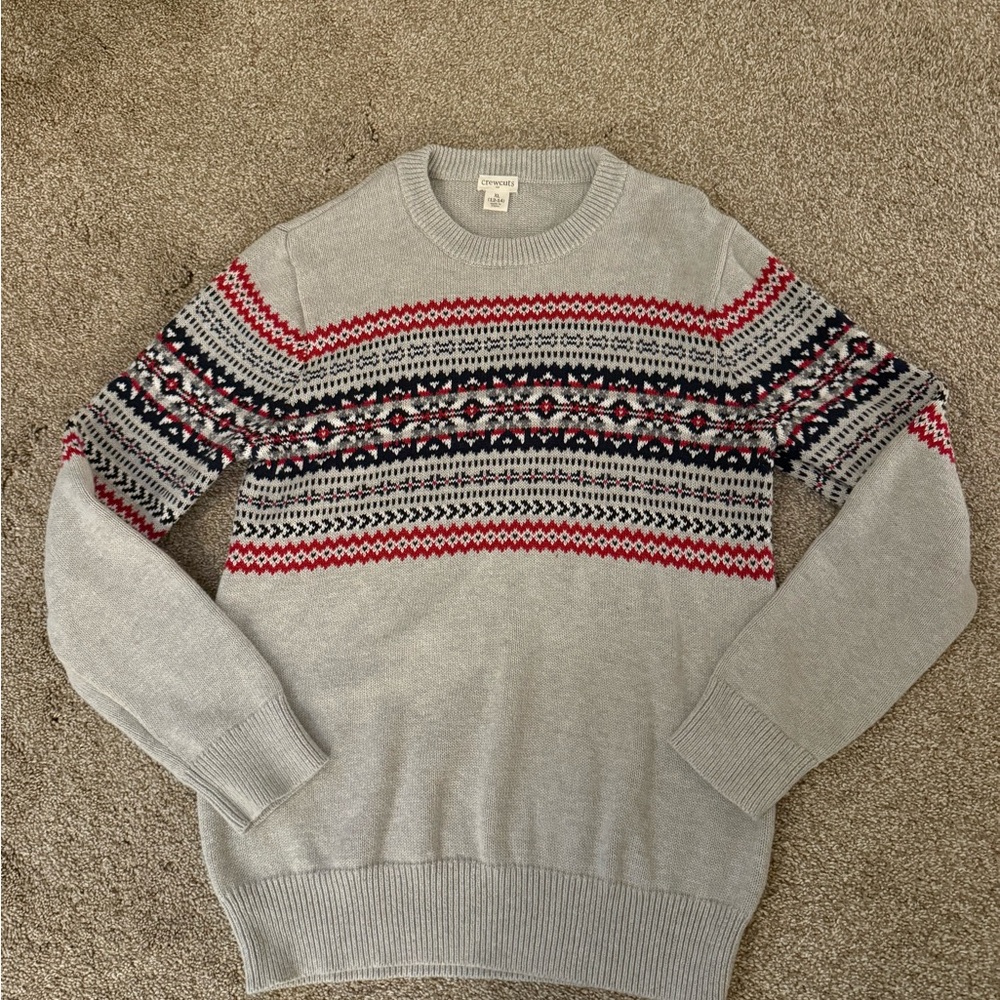 Crewcuts Boy’s Gray Patterned Sweater